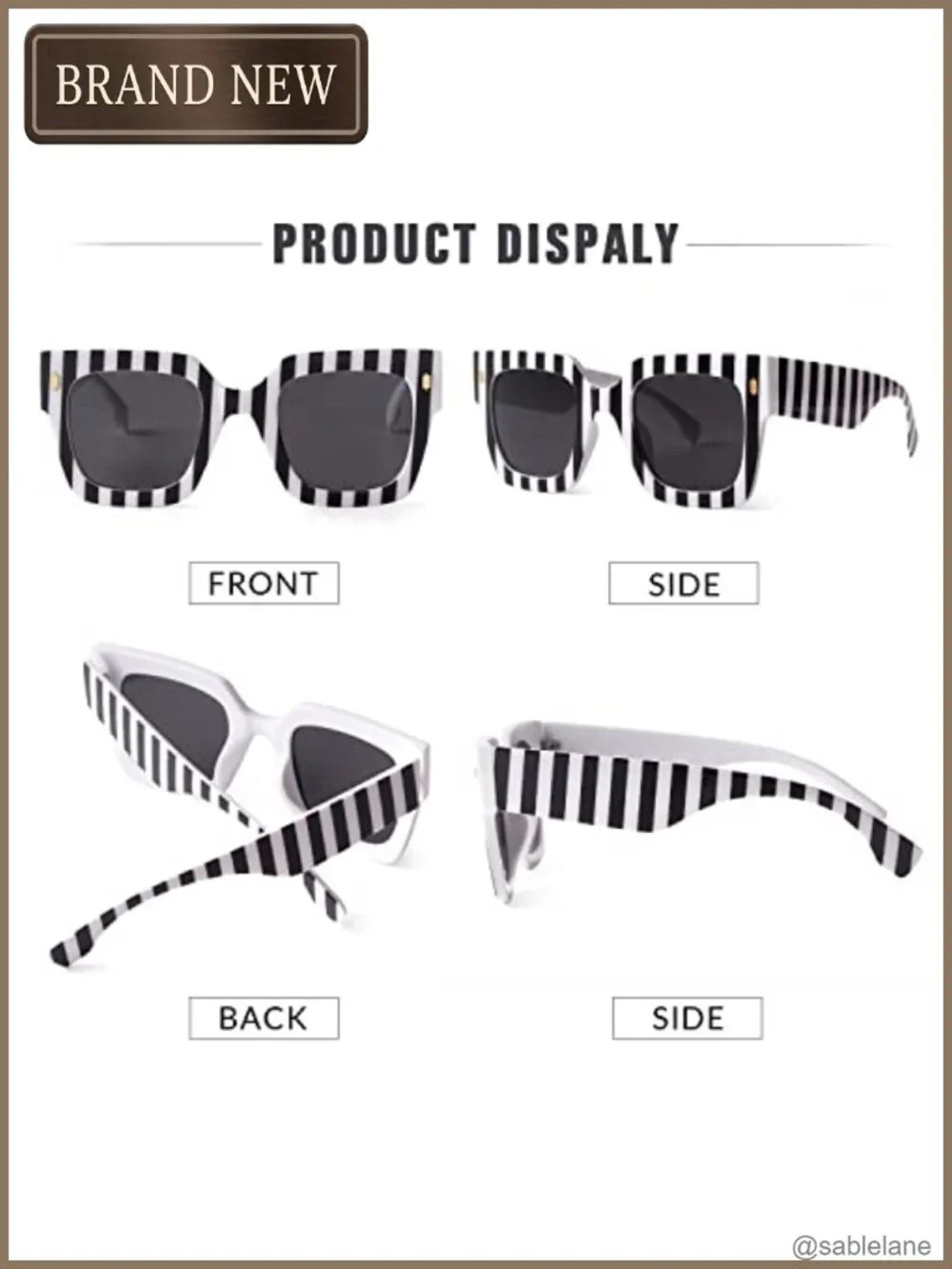 Oversized Square Sunglasses Women UV400 Plastic Frame